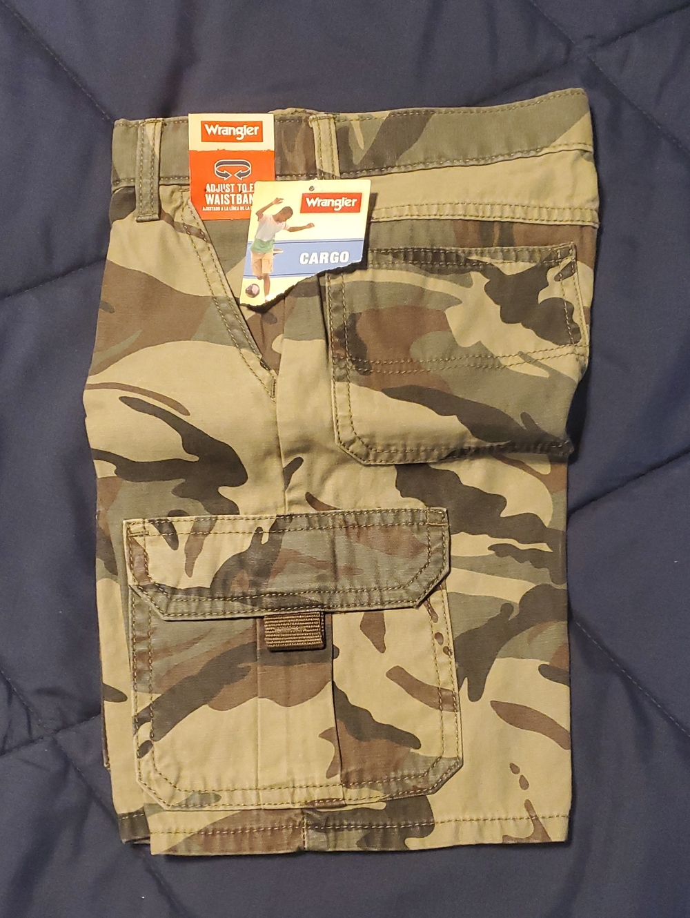 Wrangler Boy's Camouflage Cargo Pants - Olive Green & Brown Camo